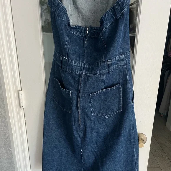 Vici Blue Denim Zipper Dress - Picture 2 of 3